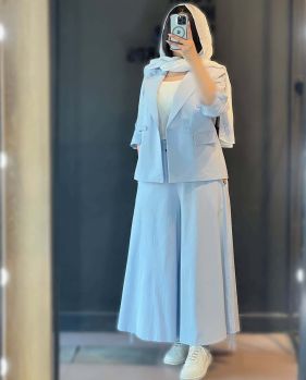 ست کت و شلوار دامنی زنانه نیکی