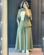 ست کت و شلوار دامنی زنانه نیکی