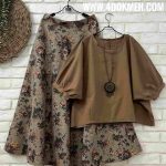 ست شومیز و دامن گلدار زنانه سوفی