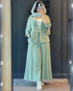 ست کت و شلوار دامنی زنانه نیکی