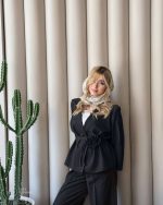 کت شلوار کوتاه مینیمال دخترانه کاکتوس مشکی