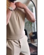 تیشرت و شلوار ساده مردانه کرمی مهراد