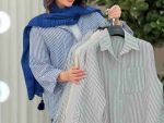 مانتو شومیزی پیراهنی راه راه ستایش
