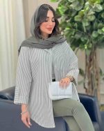 مانتو شومیزی پیراهنی راه راه ستایش