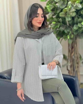 مانتو شومیزی پیراهنی راه راه ستایش