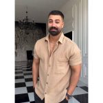 پیراهن آستین کوتاه لینن مردانه خنک راج