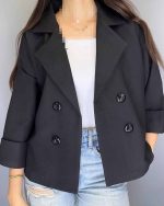 کت کوتاه دخترانه یقه انگلیسی جنیفر