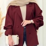 مانتو کتی زنانه آستین گره ای یاسی