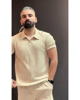 ست تیشرت یقه دار و شلوار بگ مردانه مصری