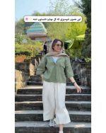 شومیز مانتویی دخترانه کوتاه آبرنگی