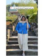 شومیز مانتویی دخترانه کوتاه آبرنگی