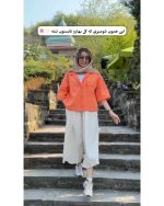 شومیز مانتویی دخترانه کوتاه آبرنگی