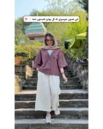 شومیز مانتویی دخترانه کوتاه آبرنگی