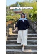 شومیز مانتویی دخترانه کوتاه آبرنگی