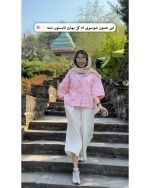 شومیز مانتویی دخترانه کوتاه آبرنگی