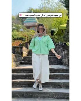 شومیز مانتویی دخترانه کوتاه آبرنگی