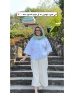 شومیز مانتویی دخترانه کوتاه آبرنگی