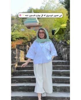 شومیز مانتویی دخترانه کوتاه آبرنگی