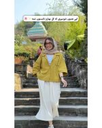 شومیز مانتویی دخترانه کوتاه آبرنگی