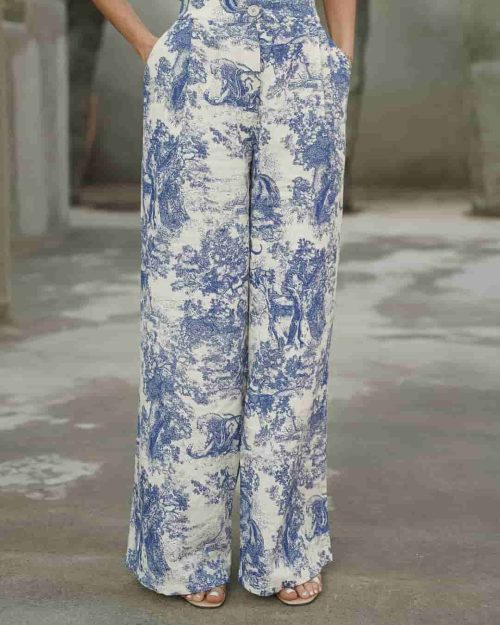 شلوار طرحدار زنانه کنفی گاندی