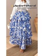 دامن مجلسی چین دار زنانه طرح دار ملینا