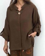 شومیز کنفی و شلوار طرحدار زنانه بابونه