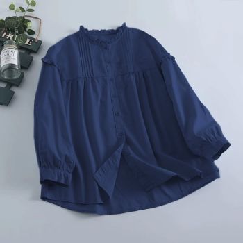 شومیز چین دار دخترانه خنک آسمان