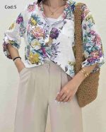 شومیز بهاری زنانه گلدار رم