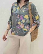 شومیز بهاری زنانه گلدار رم