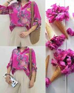 شومیز بهاری زنانه گلدار رم