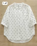 شومیز سفید زنانه طرحدار گلسا