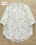 شومیز سفید زنانه طرحدار گلسا