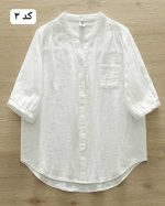 شومیز سفید زنانه طرحدار گلسا