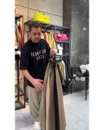 دامن لینن زنانه بلند نیلگون