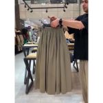 دامن لینن زنانه بلند نیلگون