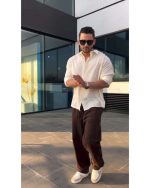 پیراهن لینن و شلوار کتان مردانه مانی