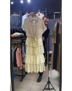 ست شومیز جلوگره و دامن طبقه ای شراره