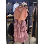 ست شومیز جلوگره و دامن طبقه ای شراره