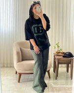 تیشرت باکسی و شلوار کتان زنانه دندی