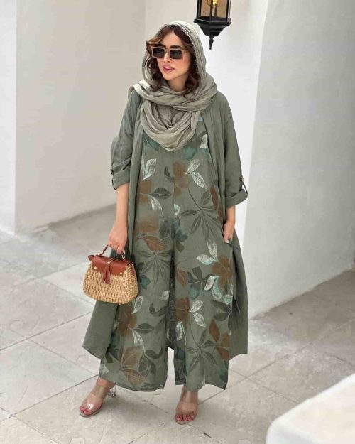 ست اورال و مانتو گلدار زنانه ناریکا