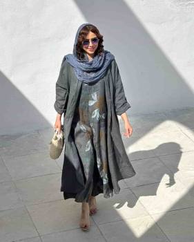 ست اورال و مانتو گلدار زنانه ناریکا