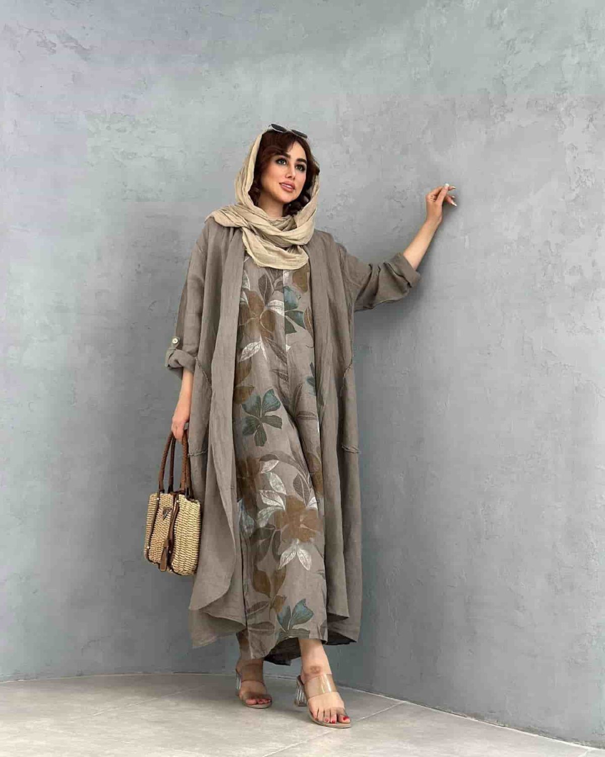 ست اورال و مانتو گلدار زنانه ناریکا