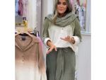 ست شومیز دو رنگ و شلوار زنانه سایه