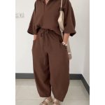 ست شومیز و شلوار موکا زنانه coffee