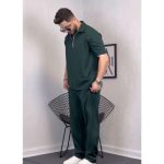 ست تیشرت نیم زیپ و شلوار مردانه گوزن