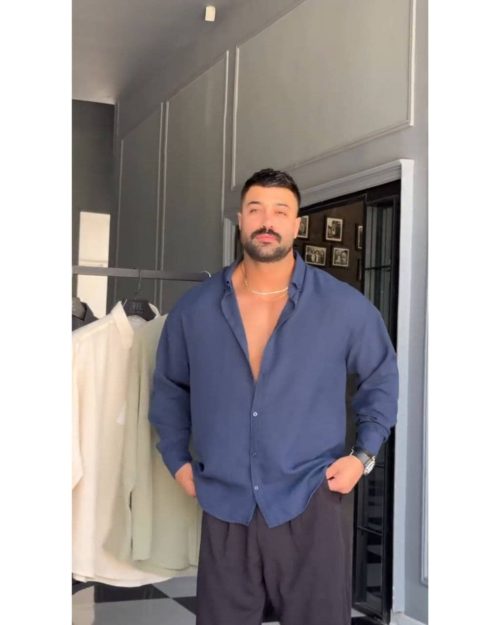 پیراهن لینن خنک مردانه ساده پندار