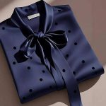 شومیز ساتن زنانه خالدار