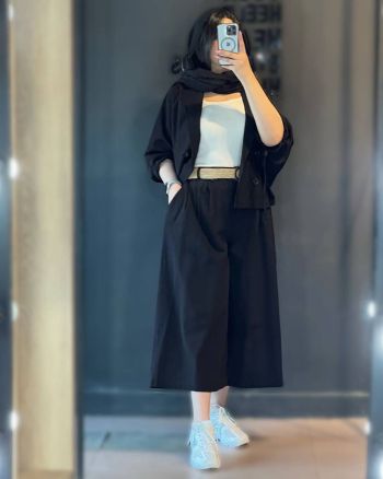 کت شلوار بگ کوتاه تابستانی زنانه گلدیس