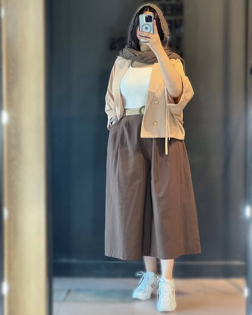 کت شلوار بگ کوتاه تابستانی زنانه گلدیس