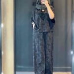 ست مانتو شلوار شانتون زنانه فائزه